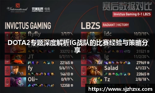 DOTA2专题深度解析IG战队的比赛经验与策略分享